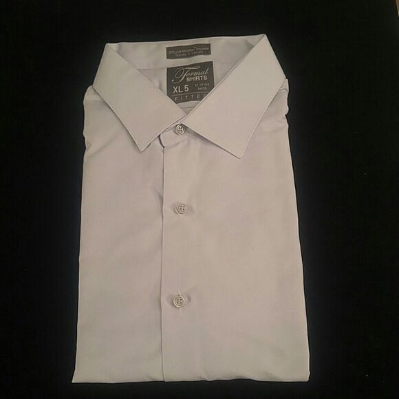 MEN'S SLIM FIT MICROFIBER TUXEDO SHIRT GREY - Picture 1 of 3